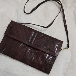 Elegant Brown Leather Clutch
